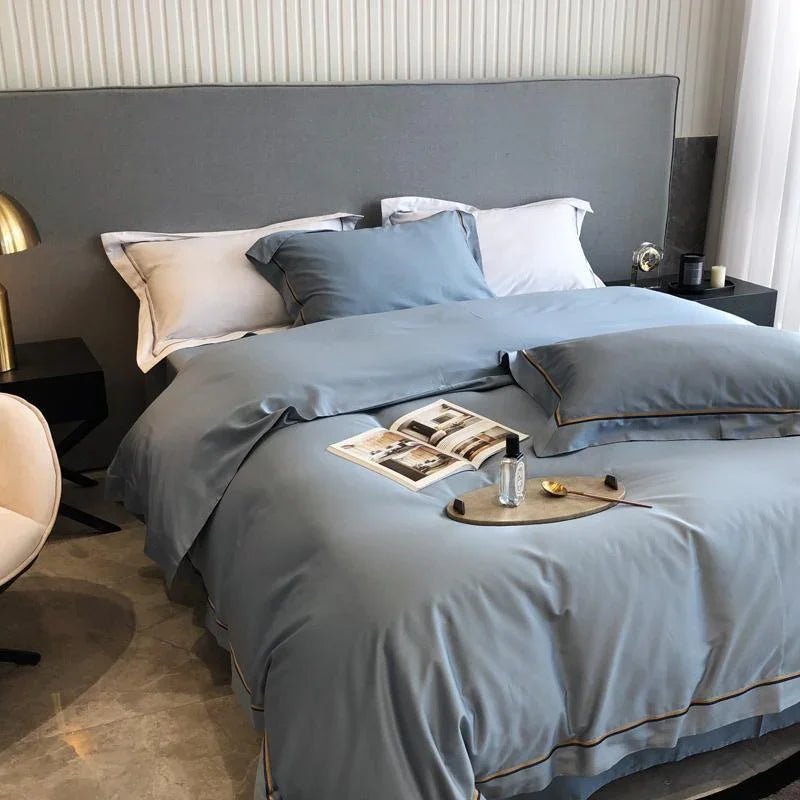 Embroidered Multi Line Baratta Duvet Set - myhomestore.com.pk