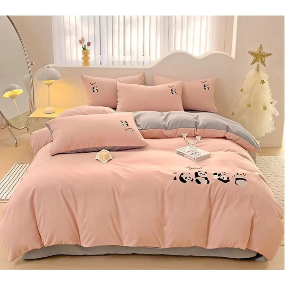Embroidery Duvet Set( hello panda) - myhomestore.com.pk