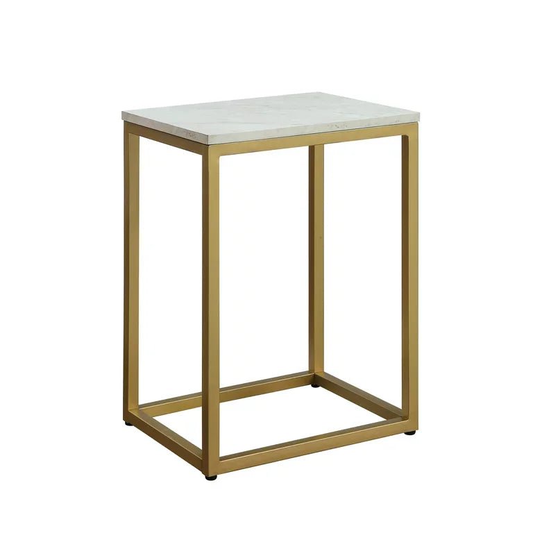 End Table, White Top with Gold Frame - myhomestore.com.pk