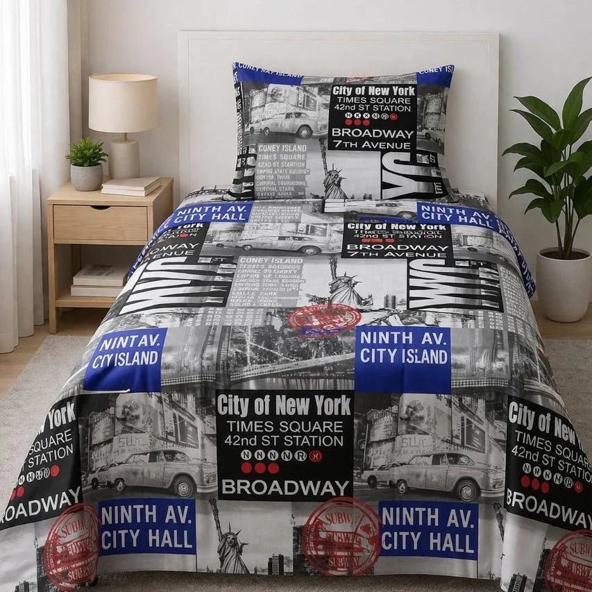 Explore New York Kids Bedsheet - myhomestore.com.pk