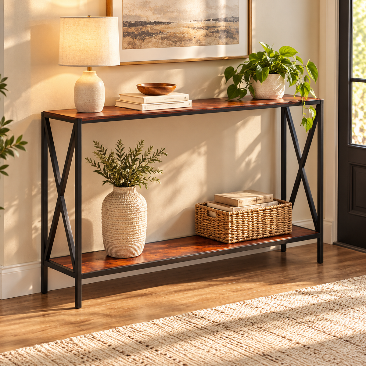 Cross Design Console Table
