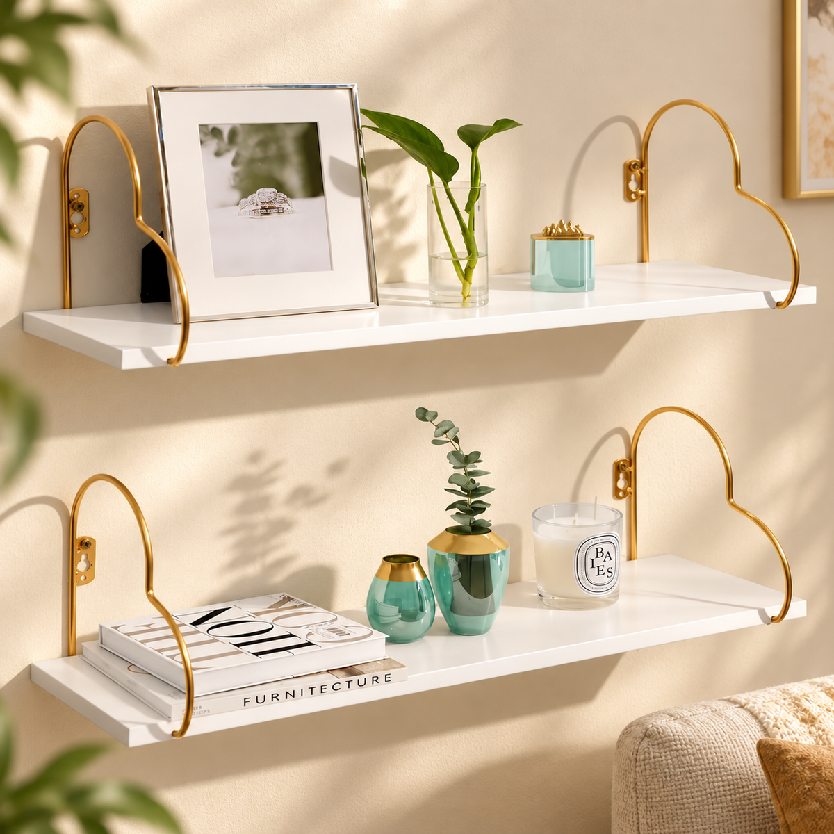 Golden Heart Floating Shelves (single)