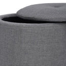 Copper Grove Fabric Upholstery Cylindrical Storage Ottoman - myhomestore.com.pk