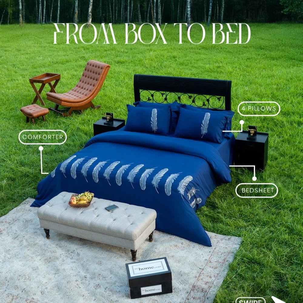 Feather Embroidered Comforter/ Duvet - myhomestore.com.pk