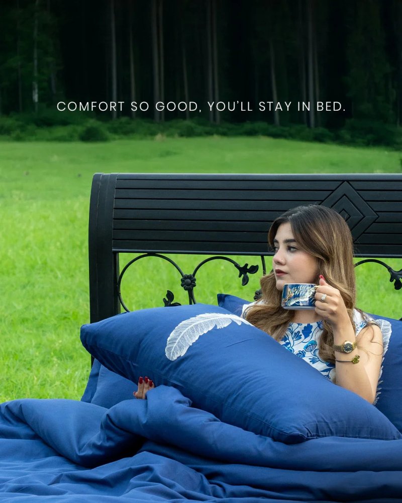 Feather Embroidered Comforter/ Duvet - myhomestore.com.pk