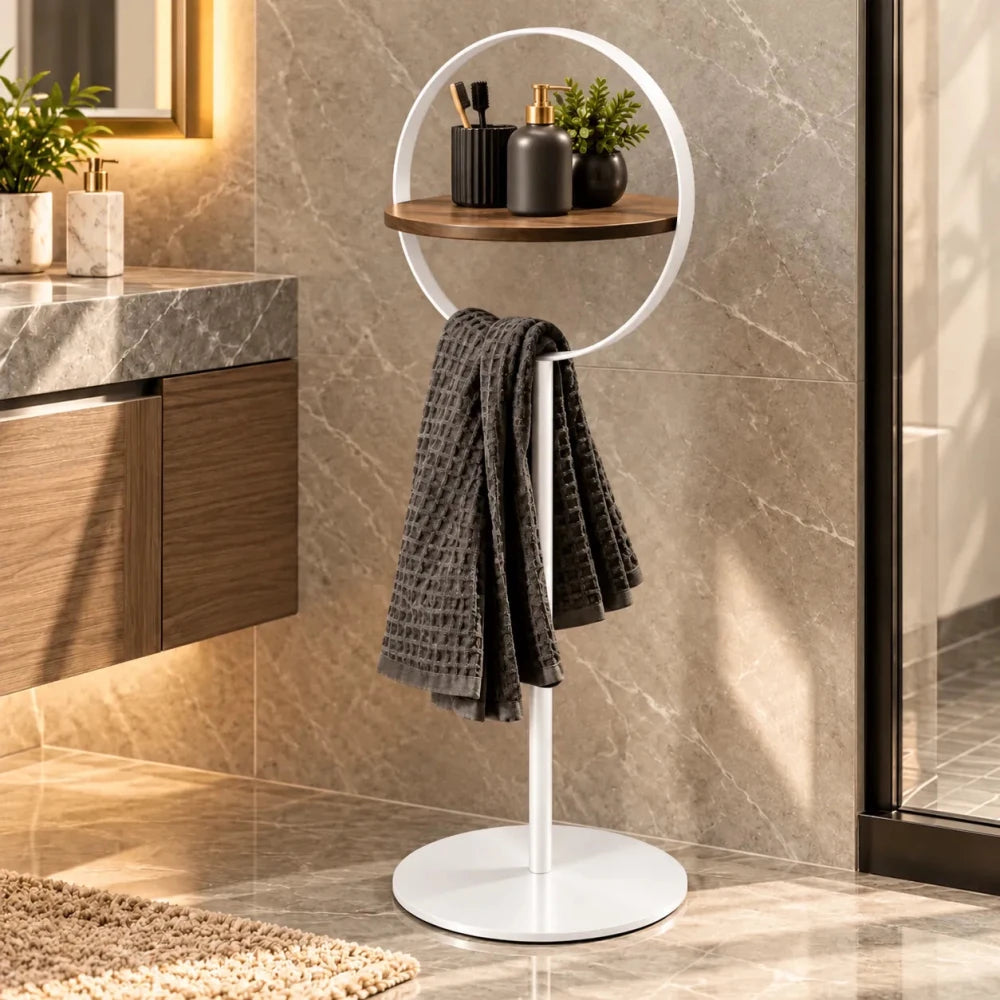 Floor Stand with Shelf and Towel Rack - myhomestore.com.pk