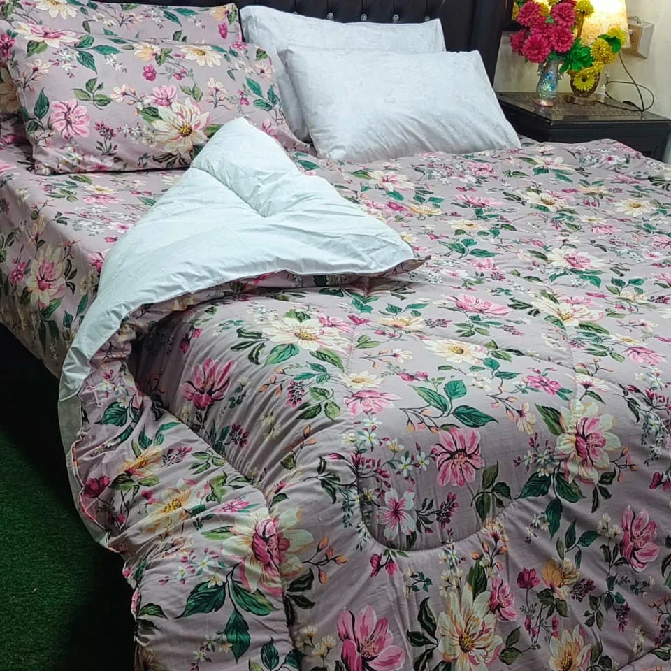 Floral Bloom Comforter Set – Soft, Elegant & Cozy - myhomestore.com.pk