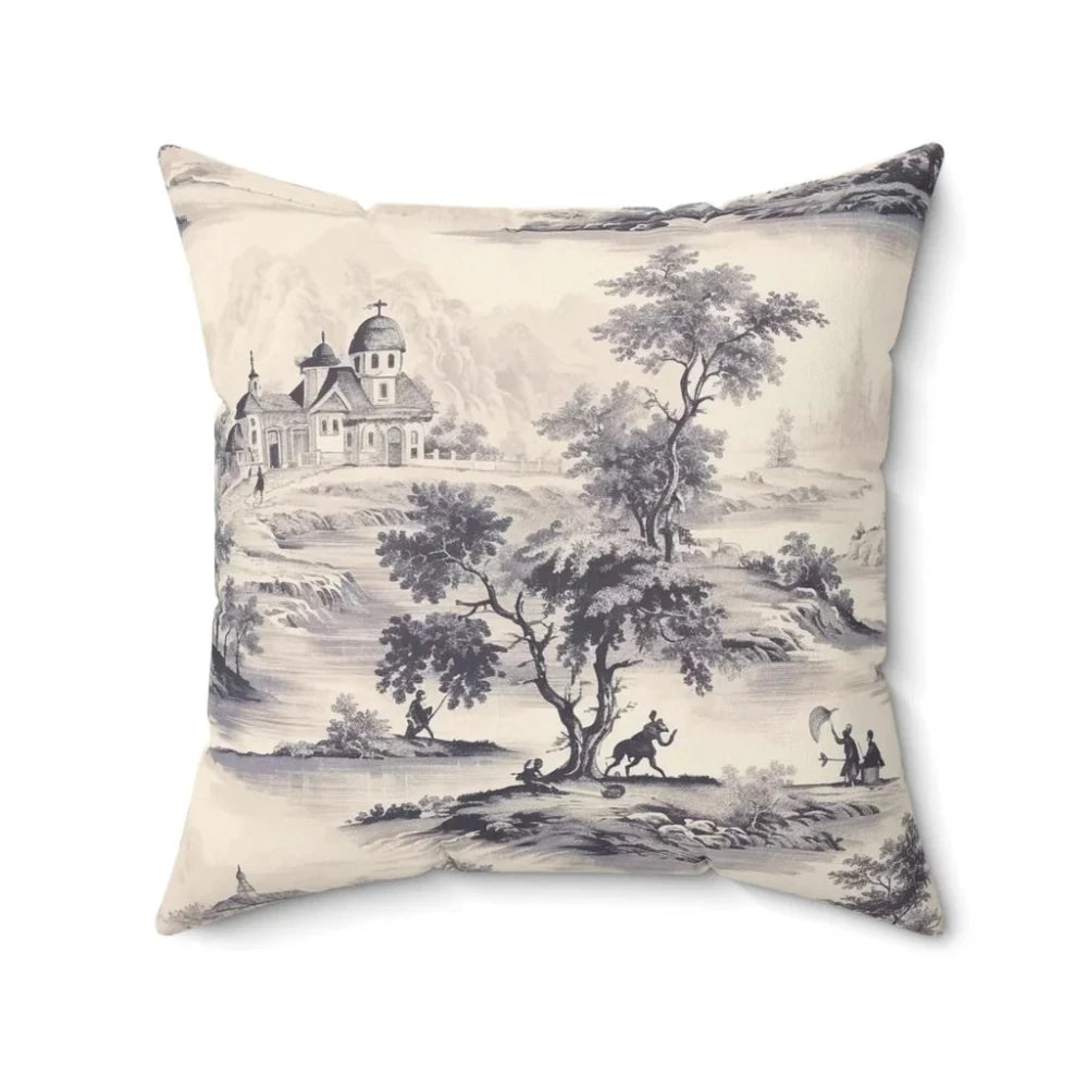 Floral Toile Throw Pillow – Spring Decor Collection - myhomestore.com.pk