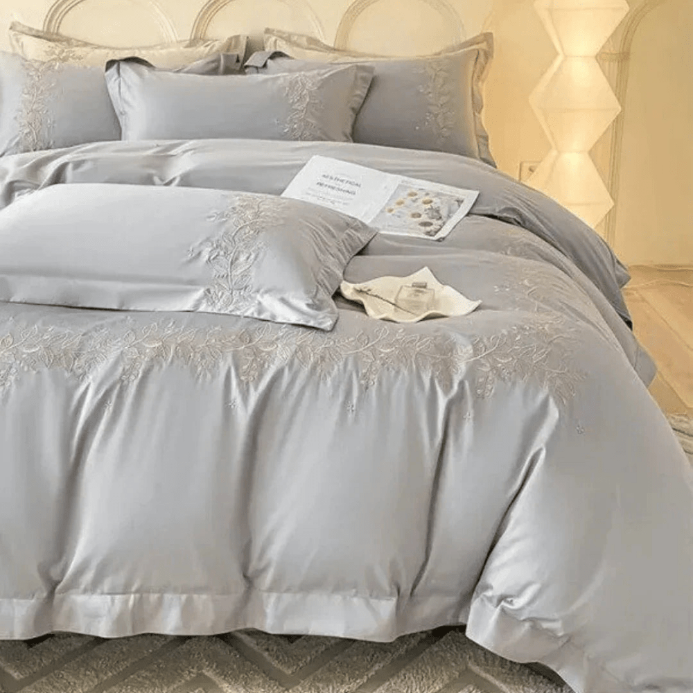 Floral Vine Embroidery Duvet Set - myhomestore.com.pk
