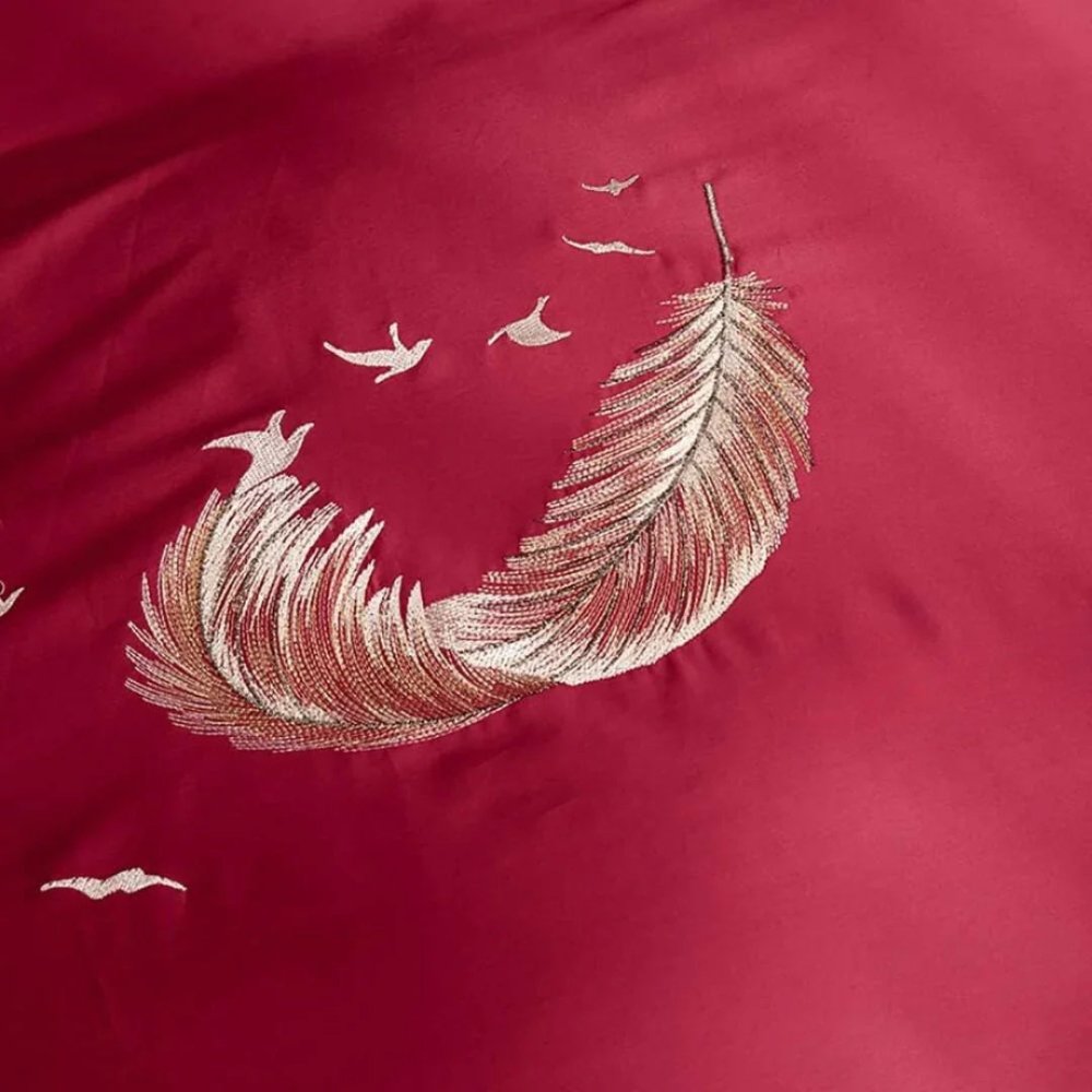 Flying Feather Embroidery Duvet Set - myhomestore.com.pk