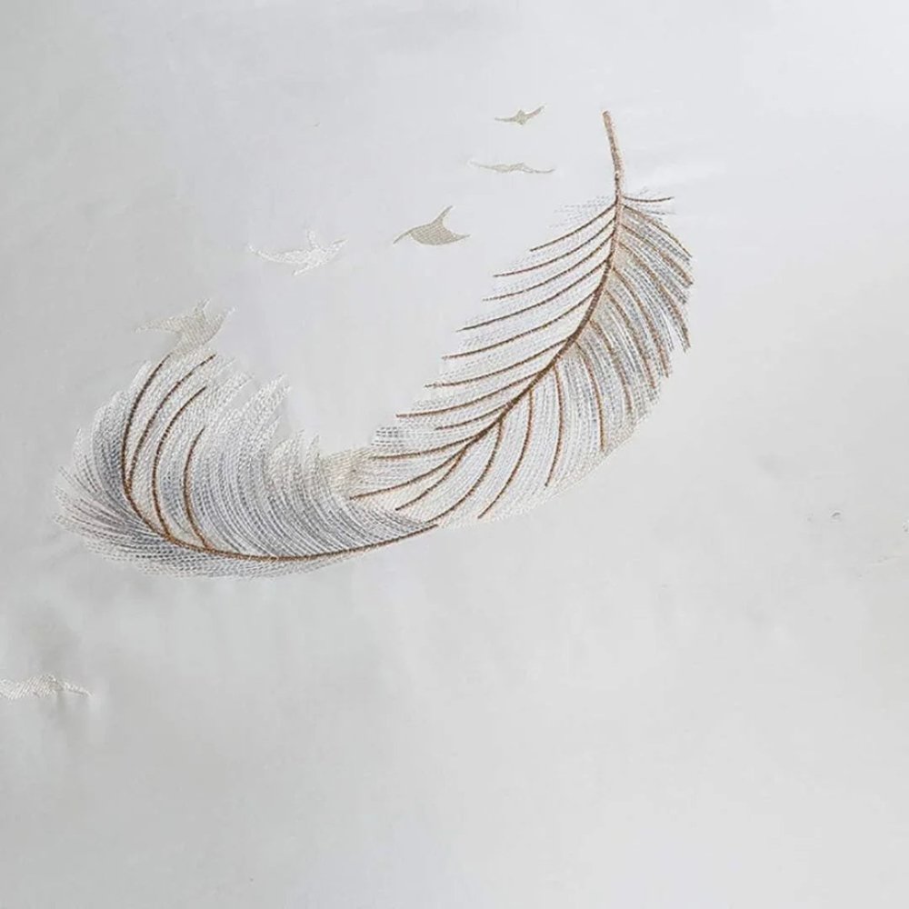 Flying Feather Embroidery Duvet Set - myhomestore.com.pk