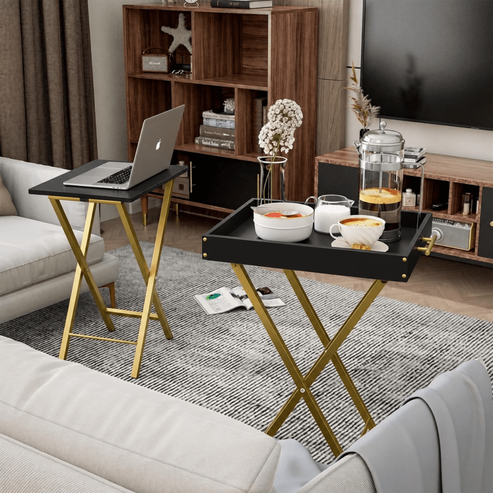 Folding Table with Removable Serving Tray - myhomestore.com.pk