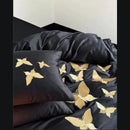 Golden Butterfly Embroidery Duvet Set - myhomestore.com.pk
