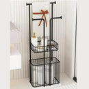 Free Standing Towel Rack with Laundry Hamper Basket Metal Towel Stand - myhomestore.com.pk