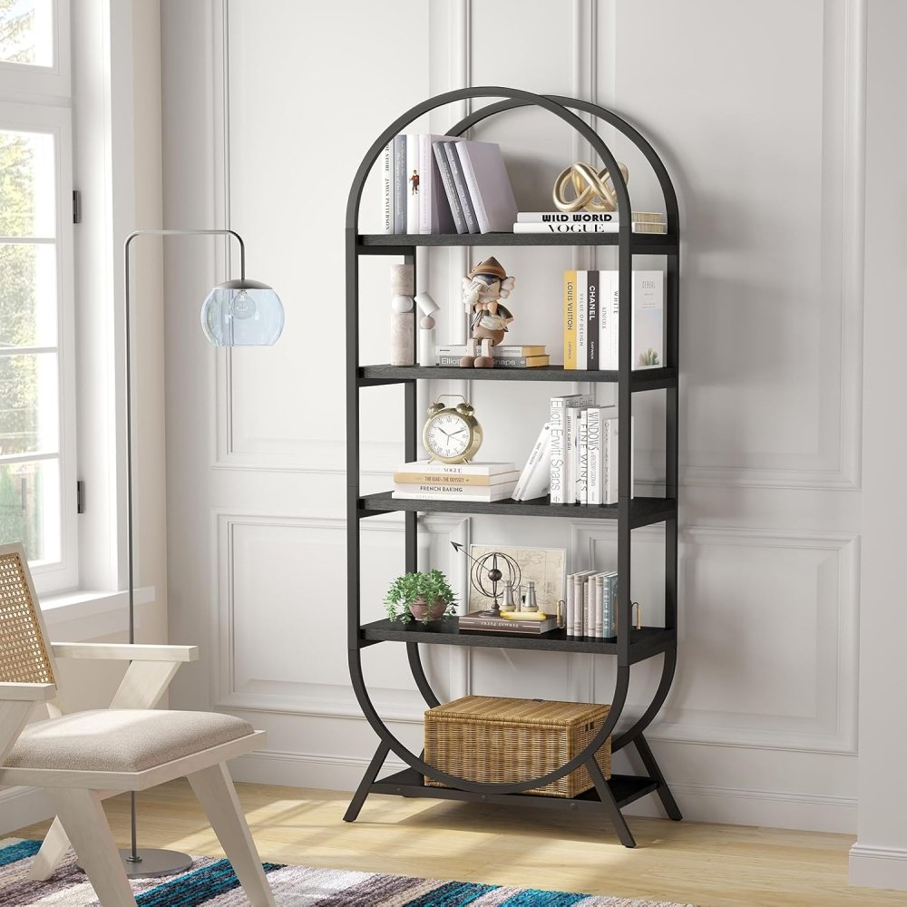 Freestanding Bookcase with Metal Frame In Black - myhomestore.com.pk