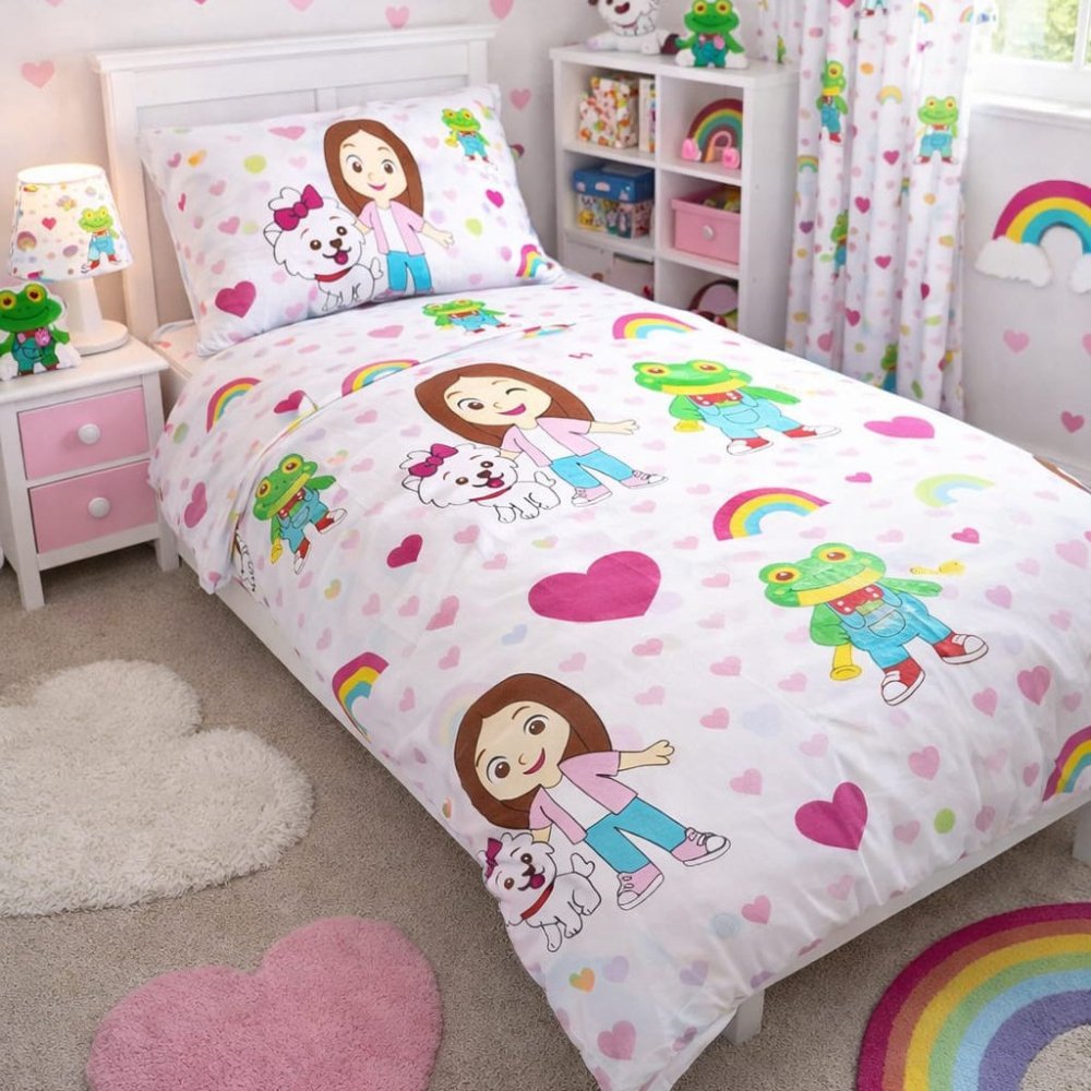 Girls Cartoon Kids Bed - sheet - myhomestore.com.pk
