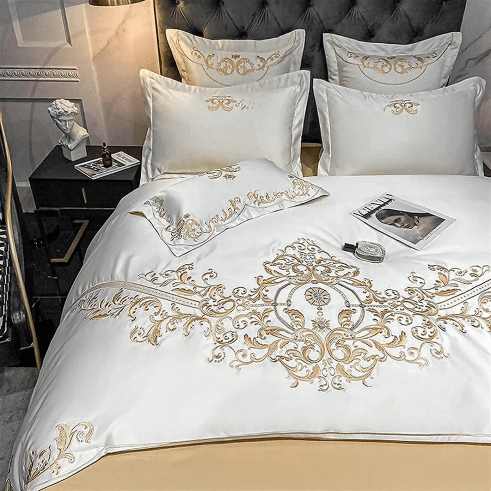 Gold Embroidery Duvet Set - myhomestore.com.pk