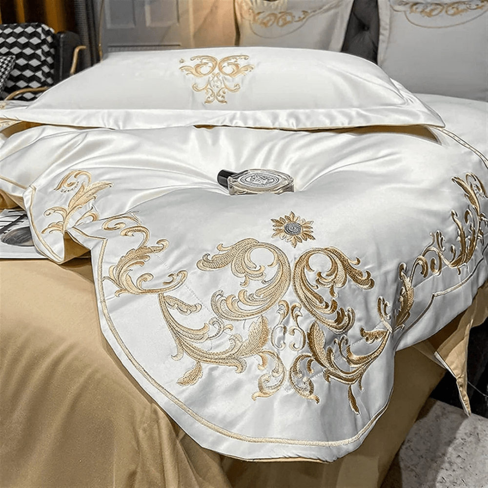 Gold Embroidery Duvet Set - myhomestore.com.pk