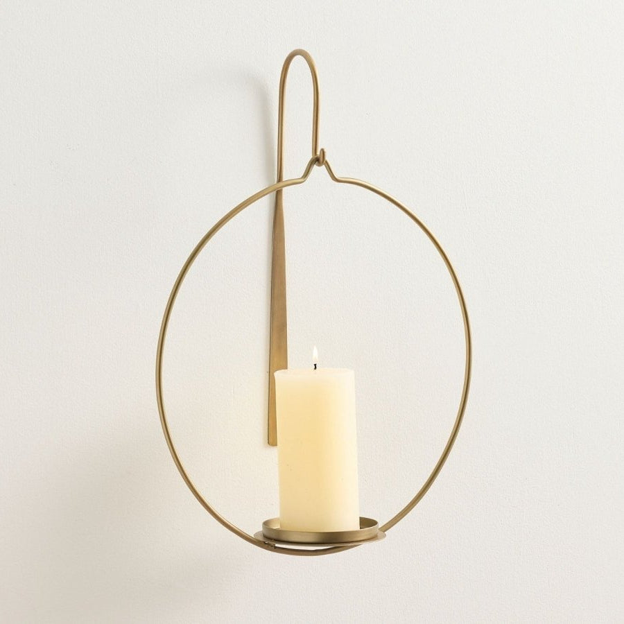 Gold Metal Wall Candle Holder - myhomestore.com.pk
