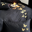 Golden Butterfly Embroidery Duvet Set - myhomestore.com.pk