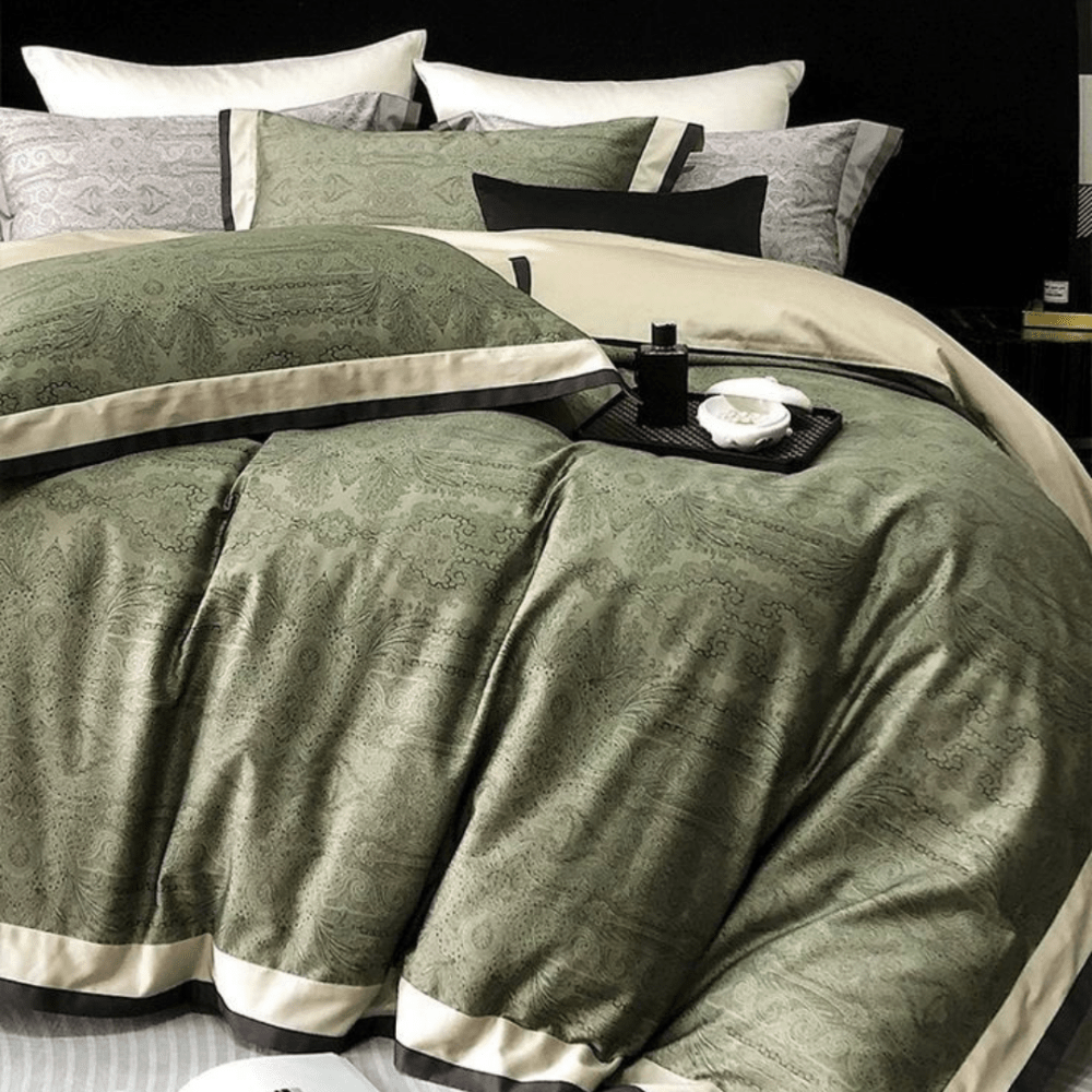 Green Digital Printed Duvet Set - myhomestore.com.pk