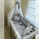Grey Baby cot set - myhomestore.com.pk
