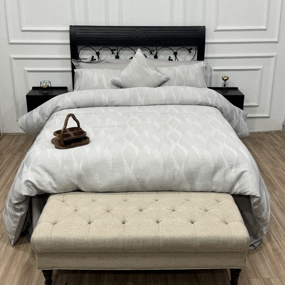 Grey Jacquard Duvet Set | Luxury Bedding - myhomestore.com.pk