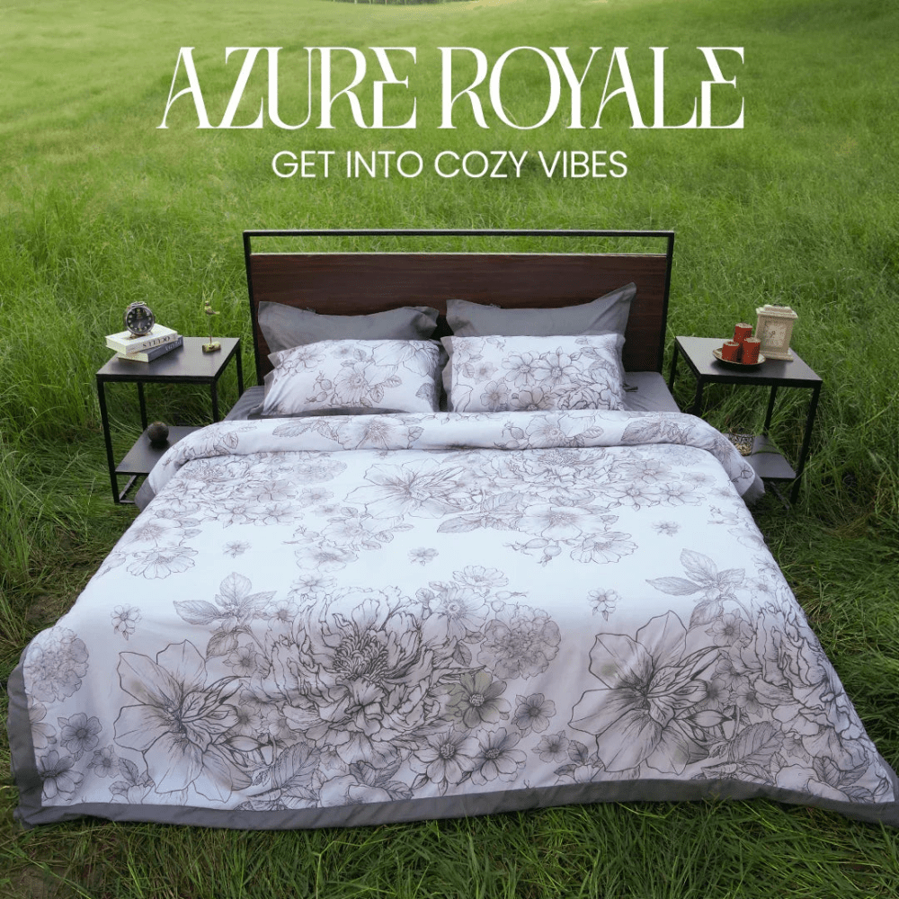 Grey Printed Duvet Set - myhomestore.com.pk