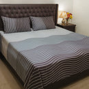 Grey Wave Stripe Bed Sheet - myhomestore.com.pk