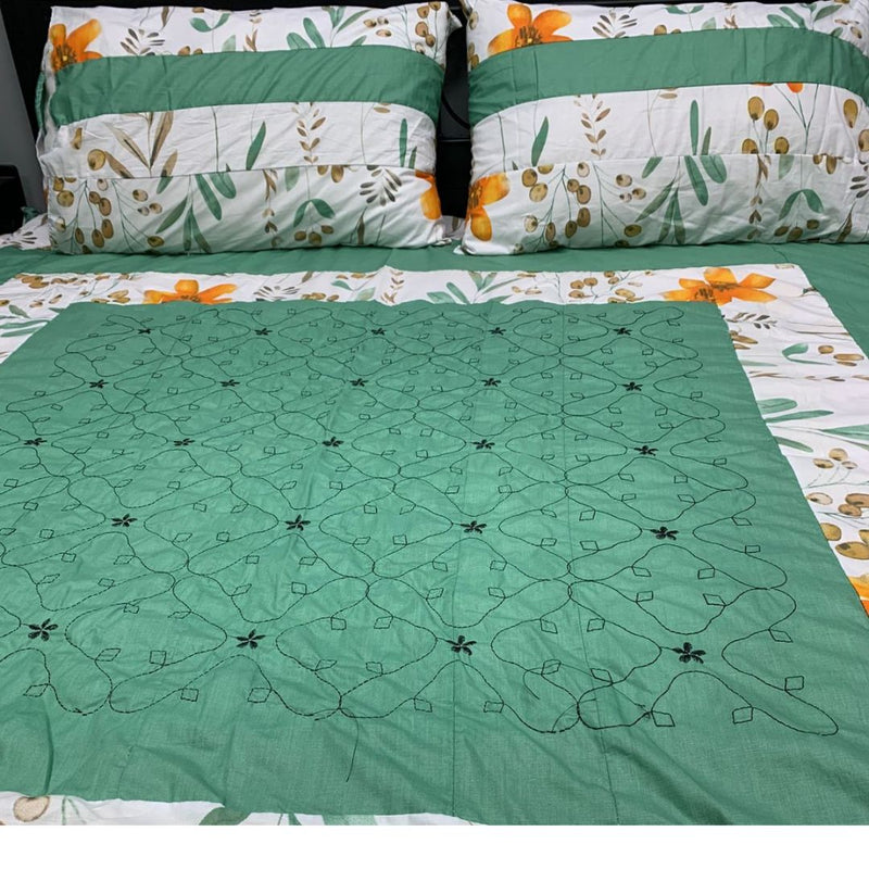 Embroidered Patch Work Bed Sheet