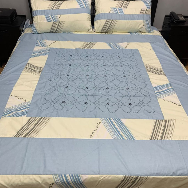 Embroidered Patch Work Bed Sheet