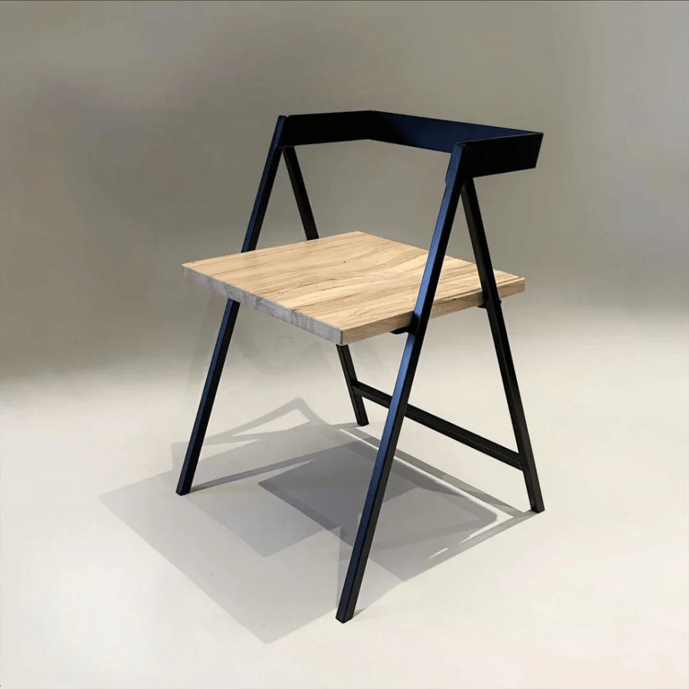 Handcrafted MDF and Metal Frame Dining Chair - myhomestore.com.pk