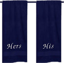 His & Hers Embroidered Cotton Bath Towels - myhomestore.com.pk