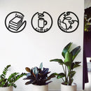 Book and Coffee Metal Wall Decor - myhomestore.com.pk