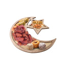 Crescent and Star Serving Platter Tray made from Wood - myhomestore.com.pk