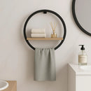 Round Towel Rack with Shelf  , Wall Mounted Bathroom Organizer