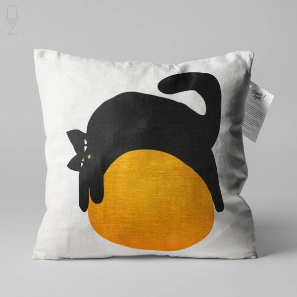 Leopard Printed Cushion Covers (Black Cat )