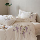 Lavender Bloom Embroidery Duvet Set