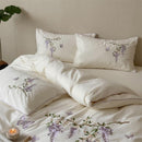 Lavender Bloom Embroidery Duvet Set