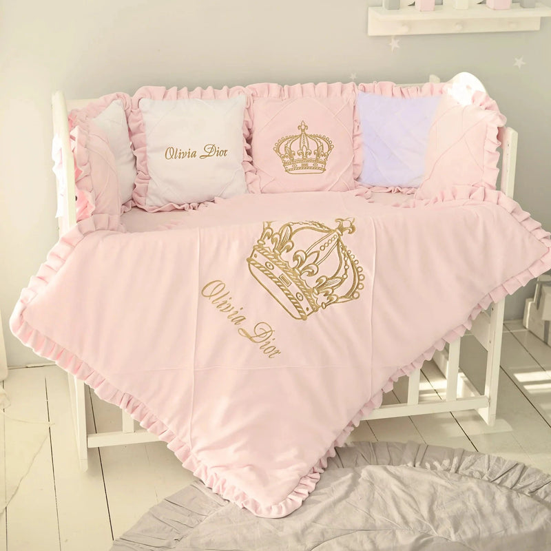 Baby Cot Set ( Pink Princess Crown )