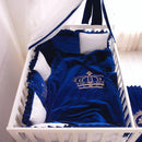 Baby Cot Set( Prince Crown White with Blue) - myhomestore.com.pk