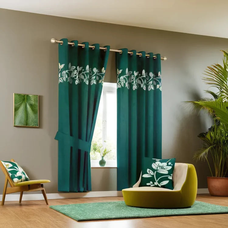 Premium Lasercut Velvet Floral Pattern Curtains – Luxurious Drapes