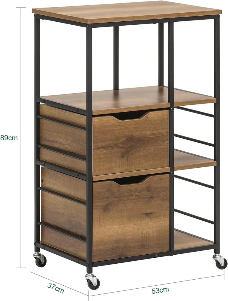 Industrial Vintage Style Kitchen Trolley Cart - myhomestore.com.pk