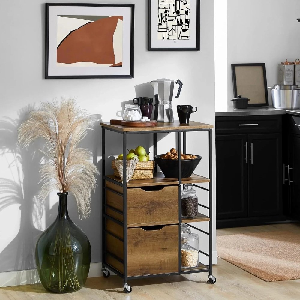 Industrial Vintage Style Kitchen Trolley Cart - myhomestore.com.pk