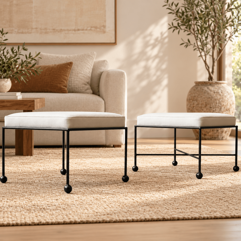 Iron & Leather Stool - myhomestore.com.pk