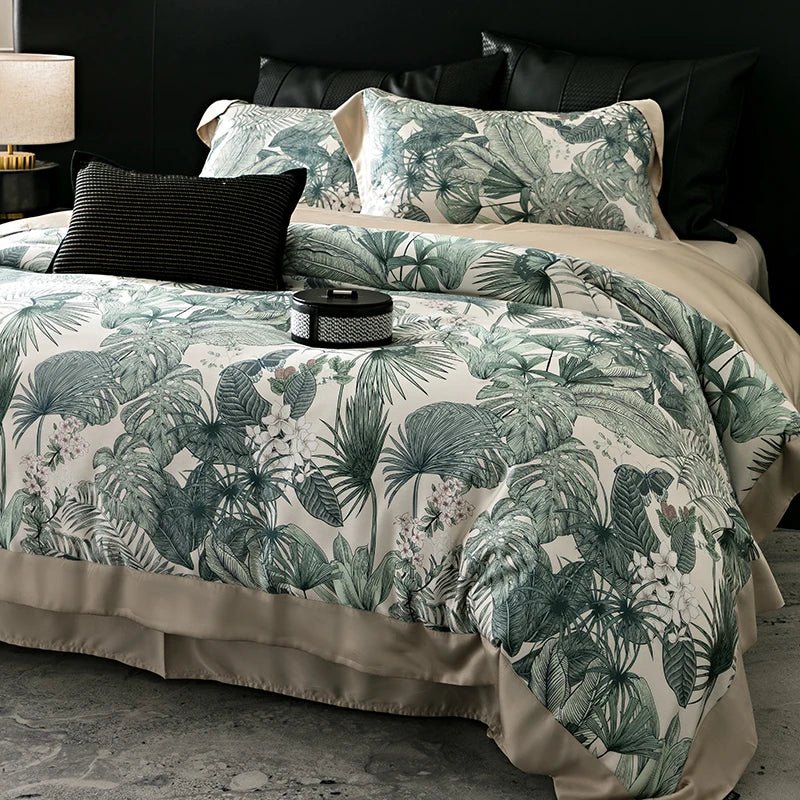 Isadora Palm Digital Print Duvet Set - myhomestore.com.pk