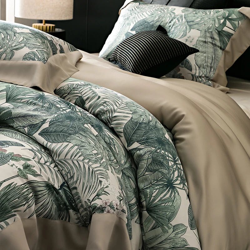 Isadora Palm Digital Print Duvet Set - myhomestore.com.pk