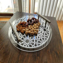 Islamic Pattern Wooden Sweets Tray With Acrylic Top - Gold/Silver - myhomestore.com.pk
