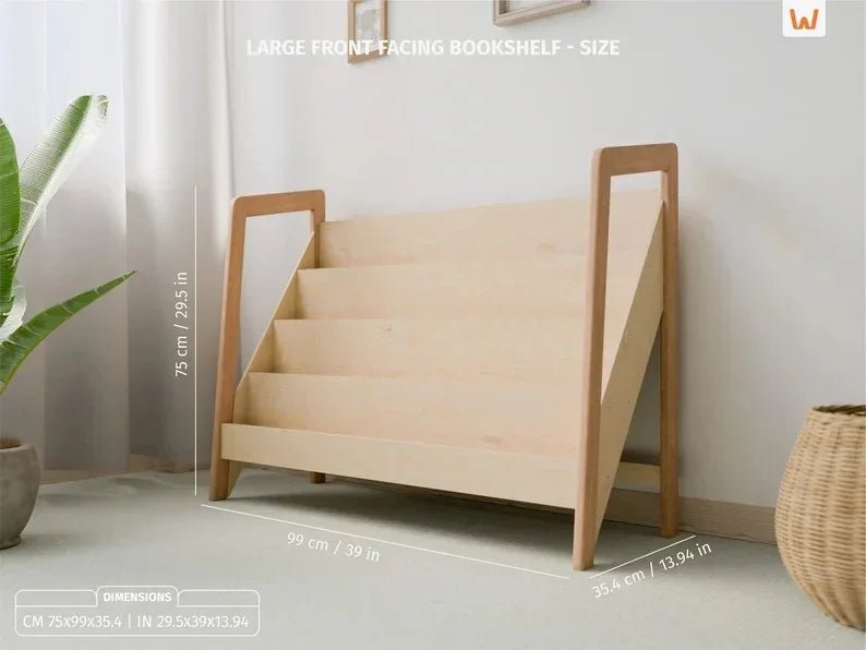 Kids Montessori Large Bookshelf – Smart, Spacious & Child - Friendly Storage - myhomestore.com.pk