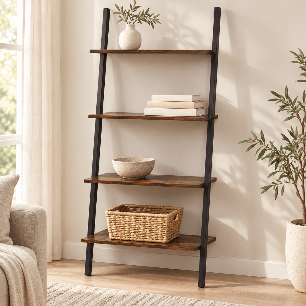 Ladder Shelf Dark Wood - myhomestore.com.pk